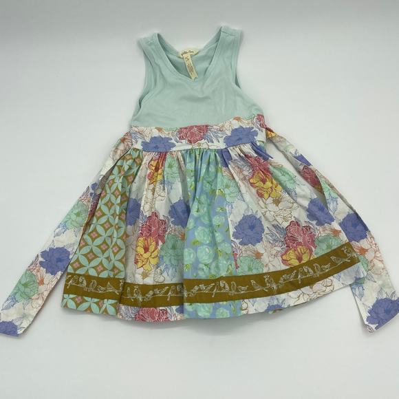 MATILDA JANE Floral Dress Girl Size 4 Sleeveless Pullover A-Line Summer Self Tie - Picture 1 of 4